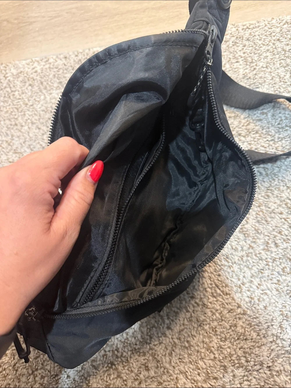 BEIS Black Crossbody Waist Bag